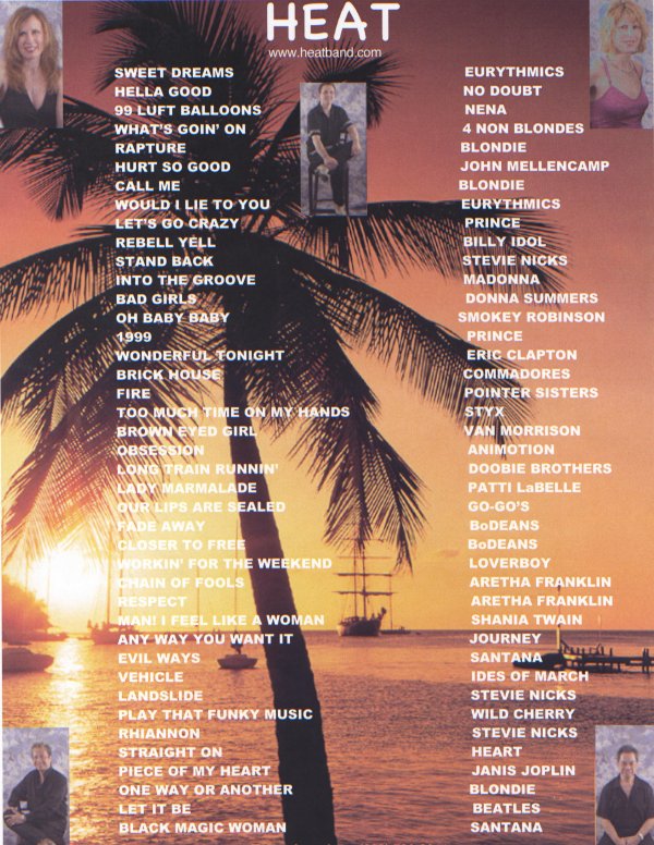Heat's Songlist
