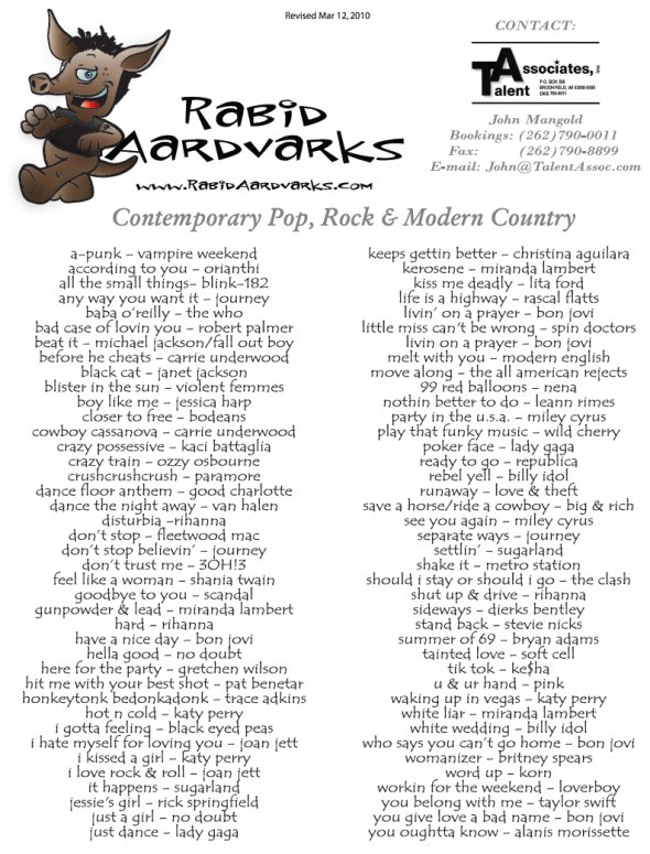Rabid Aardvarks