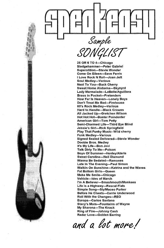Speakeasy's Songlist